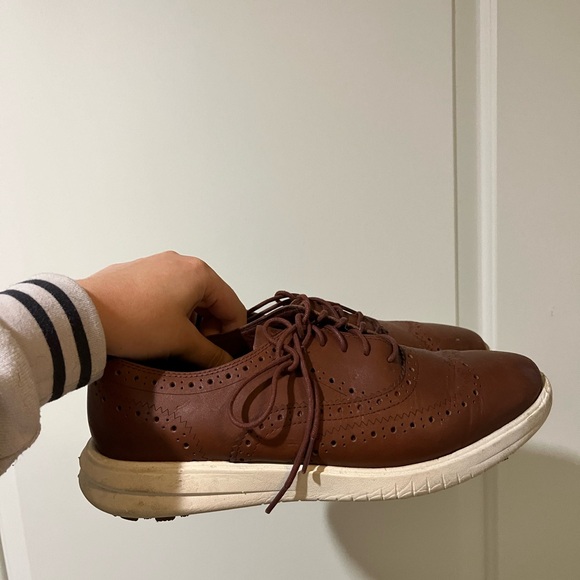 brown cole haan leather work shoes with memory foam - Picture 2 of 2